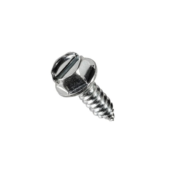 Auveco Sheet Metal Screw, 1/4" x 3/4 in, Zinc Plated Flange Hex Head Slotted Drive AV11369 - main